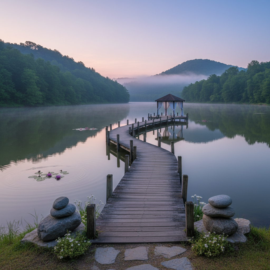 Environnement calme et apaisant d'une chambre avec lumière tamisée et atmosphère sereine propice au repos et à la récupération